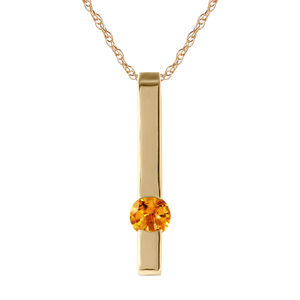 14K. SOLID GOLD NECKLACE WITH NATURALCITRINE (Yellow Gold)